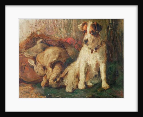 Left in Charge - A Fox Terrier with Game by Philip Eustace Stretton