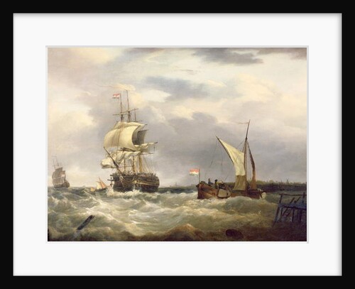Dutch emigrant ship dropping the pilot and leaving her homeland astern by George Webster