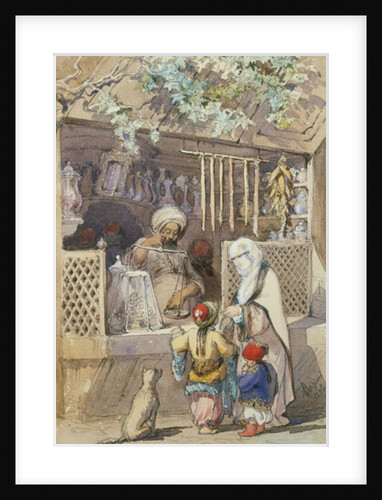 Turkish Figures at a Sweetmeat Stall, 1851 by Amadeo Preziosi