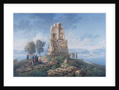 Grand Tourists at the Monument of Philopappos, Greece, 1821 by Louis Francois Cassas