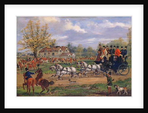 Stage Coach passing a meet outside an Inn, 1862 by Samuel Henry Alken