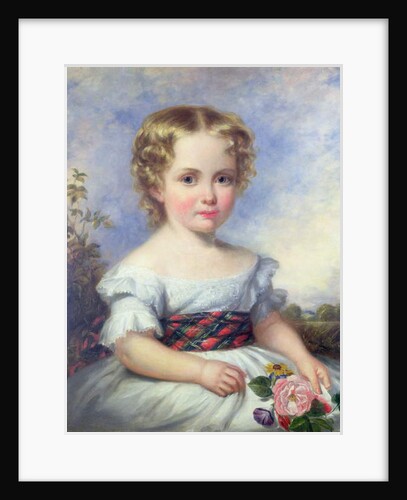 Portrait of a Young Girl with a Tartan Sash by Margaret Carpenter