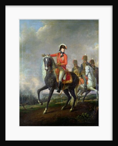 Equestrian portrait of the Duke of Wellington with British Hussars on a battlefield, 1814 by Nicolas Louis Albert Delerive