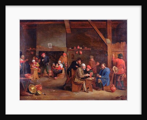 Tavern interior with card players by Victor Mahu