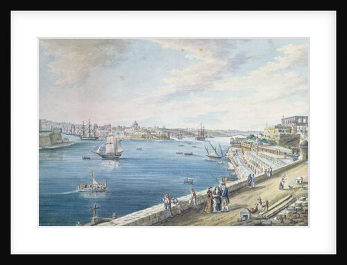 The Grand Harbour, Valletta, Malta by Charles Frederick de Brocktorff