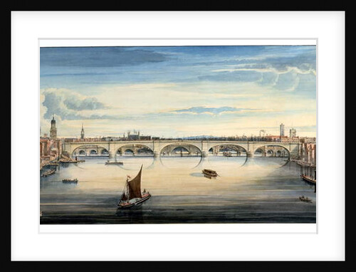 West view of New London Bridge and Old London Bridge, 1830 by Gideon Yates