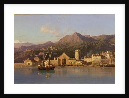 View of Taormina, Sicily, with Mount Etna in the background, 1868 by Alessandro la Volpe