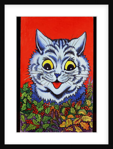 Cat in Holly by Louis Wain