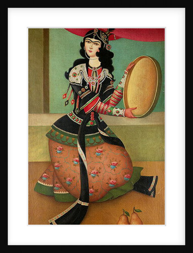 A Dancing Girl with a Tambourine, Qajar school by Persian School
