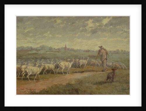 Landscape with a Flock of Sheep, 1872 by Charles Emile Jacque