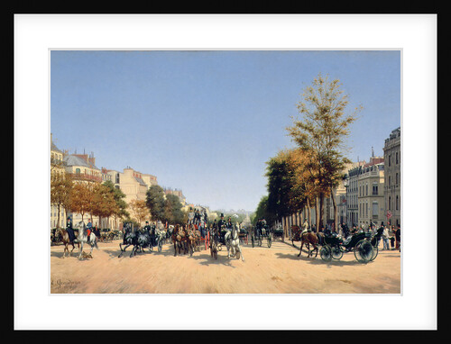 View of the Champs-Elysees from the Place de l'Etoile, 1878 by Edmond Georges Grandjean