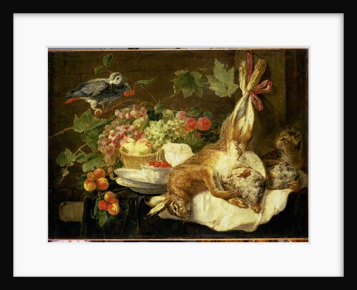 Still Life with Hare, Fruit and Parrot, 1647 by Jan Fyt