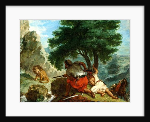 Lion Hunt in Morocco, 1854 by Ferdinand Victor Eugene Delacroix
