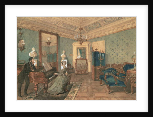 Interior of the Drawing Room in the house of Baron Stieglitz in St. Petersburg, 1841 by Pyotr Fyodorovich Sokolov