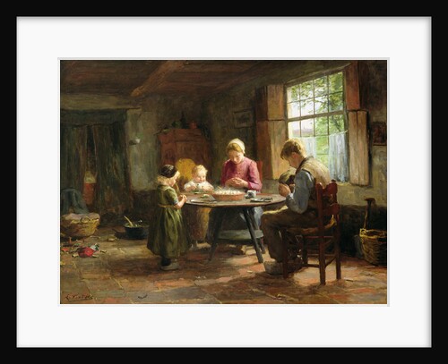 A Dutch Interior - Grace Before the Meal by Evert Pieters