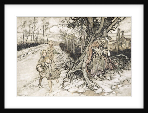 Children startled by a Witch by Arthur Rackham