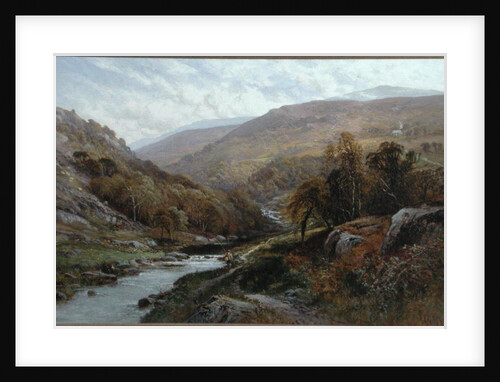 A Fisherman by a Highland Stream by Alfred Augustus Glendening