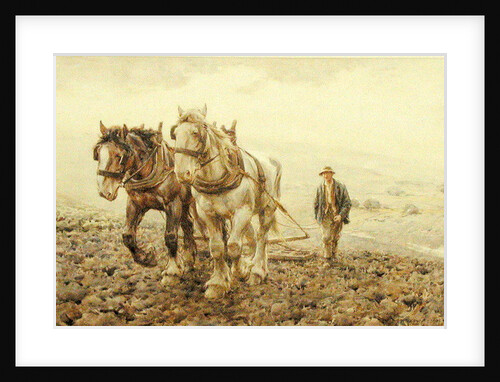 Harrowing on the South Downs near Willmington, Sussex, by Joseph Harold Swanwick