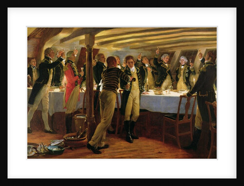 Admiral Nelson raising a toast to victory with his fellow officers the night before the Battle of Copenhagen, 1st April 1801, 1898 by Thomas Davidson