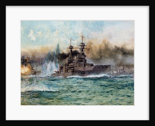 H.M.S Vanguard at The Battle of Jutland, 1924 by Charles Edward Dixon