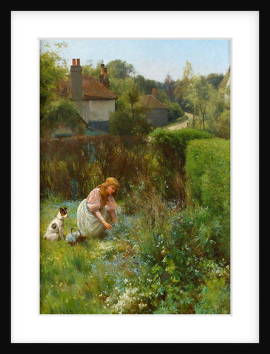 Picking Wild Flowers in the Hedgerow, 1895 by Alfred Jr. Glendening