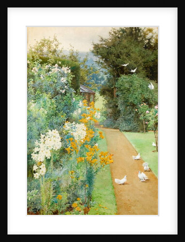 Lilies and Doves in a Corner of my Garden by Alfred Parsons