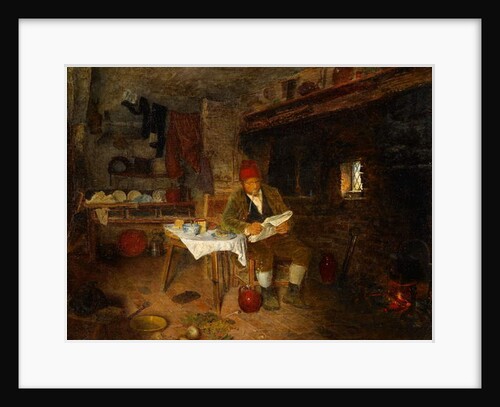 A Rustic Home: Reading the News, 1855 by George Hardy