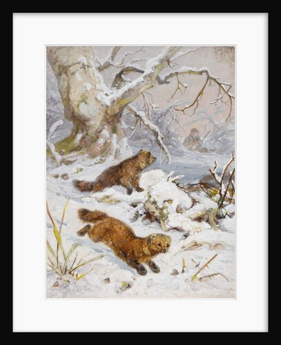 Wolverines in the Snow by August Specht