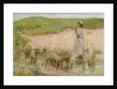 A Study for 'Sheep Pool on the South Downs' by William Edward Stott