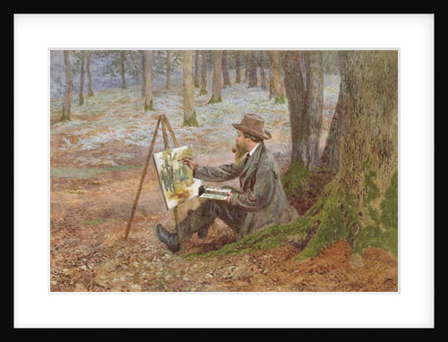 Watercolour painting in the woods at Knole Park, near Sevenoaks, Kent by Charles Green