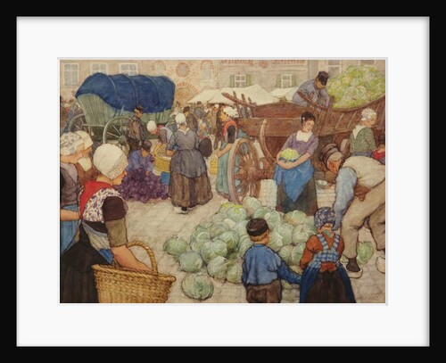A Green Market, The Cabbage Sellers, 1900 by Charles William Bartlett