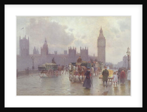 The Houses of Parliament from Westminster Bridge, c.1900 by Alberto Pisa