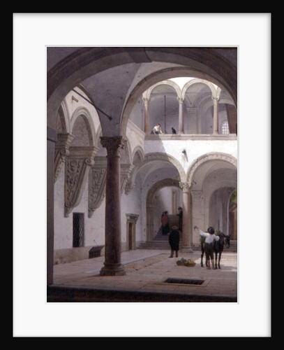Courtyard of the Palazzo Fava, Bologna, 1874 by Heinrich Hansen