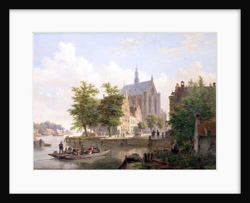Ferry Crossing a Canal in Haarlem by Bartholomeus Johannes van Hove