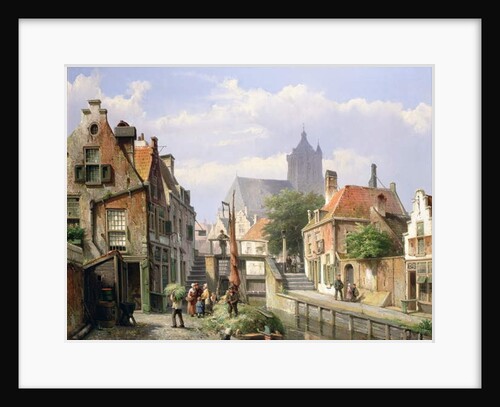 Unloading the Hay Barge, Haarlem by Willem Koekkoek