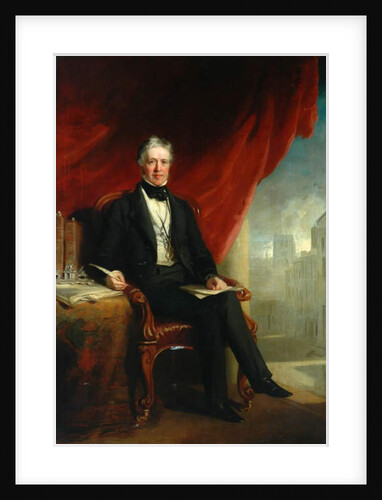 Unknown Man Seated with Parish Church in Background, 1844 by Isaac Faulkner Bird