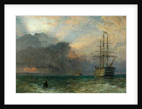 Man O'War and a Stormy Sunset, 1875 by Henry Dawson