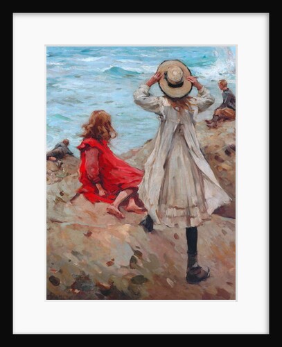 Children at the Seaside, 1910 by Frank Gascoigne Heath