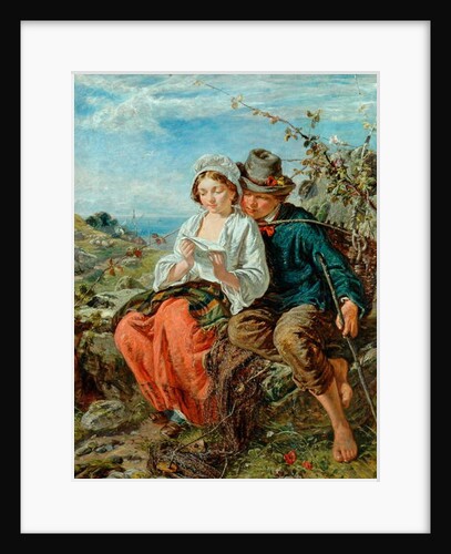 A fisher-Boy and a girl reading, 1850-79 by Italian School