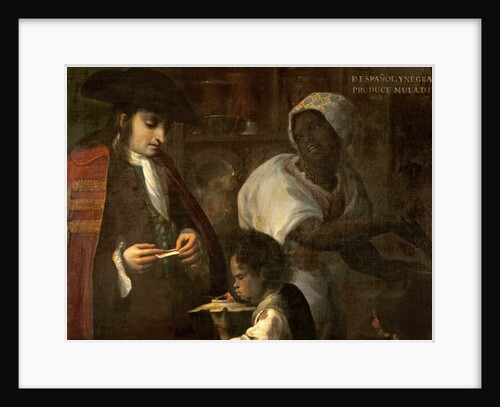Spaniard and Black Produce a Mulatto, c.1715 by Juan Rodriguez Juarez