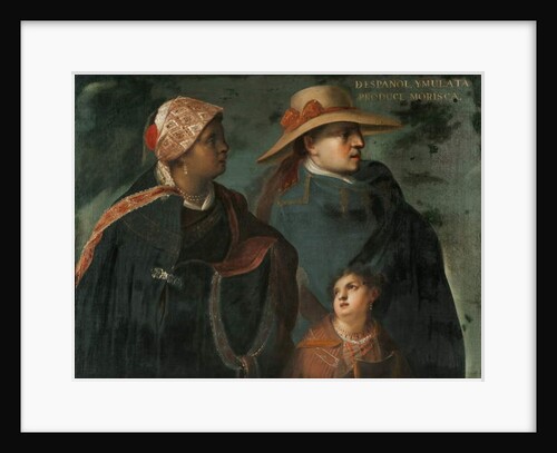 Spaniard and Mulatta Produce a Morisca, c.1715 by Juan Rodriguez Juarez
