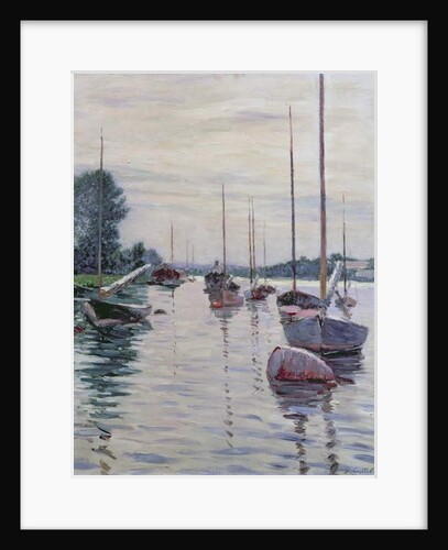 Boats Anchored on the Seine by Gustave Caillebotte