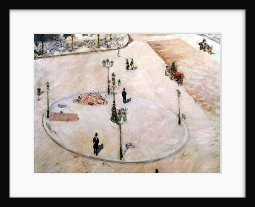 Traffic Island on Boulevard Haussmann, 1880 by Gustave Caillebotte