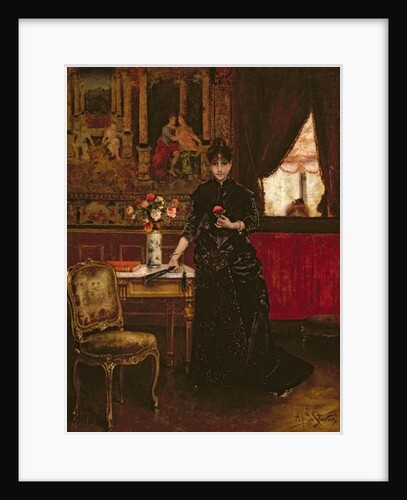 Woman with a carnation by Alfred Emile Stevens