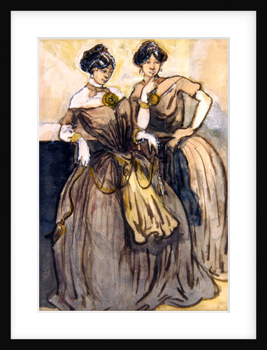 Two young women standing by Constantin Guys