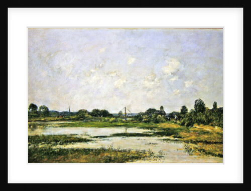 The banks of the river Touques at Trouville during the spring tides by Eugene Louis Boudin