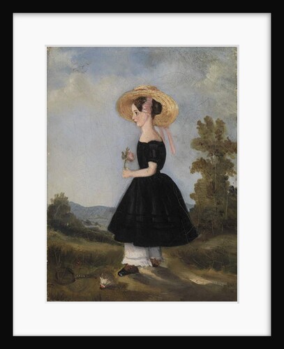 Peasant Girl with Hat in a Landscape, 1840 by French School