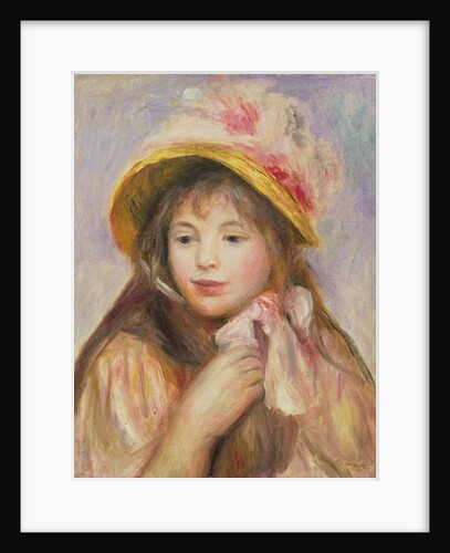 Girl with Pink Bonnet, c.1890 by Pierre Auguste Renoir