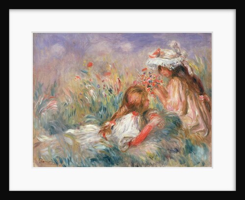 Two Children Seated Among Flowers, 1900 by Pierre Auguste Renoir