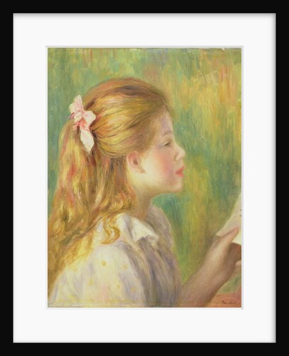 Girl in Profile Reading by Pierre Auguste Renoir
